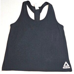 Reebok Womens Racerback Athletic Tank Top XXL 18 Black Polyester Spandex Blend